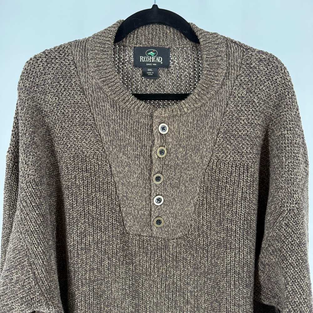 RedHead Knit Henley Sweater Long Sleeve Textured‎ Rustic Outdoor Casual Mens 3XL - Picture 2 of 12